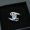 Natural Moonstone and 925 silver volute ring