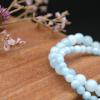 Elastic bracelet with natural aquamarine beads