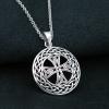 Celtic interlacing and solar cross pendant in sterling silver