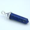 Lapis lazuli crystal pendant in rhodium-plated solid silver