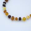 Semi-rigid amber bracelet, mixed round beads