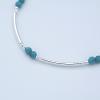 Turquoise semi-rigid bracelet 2 beads