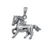 sterling silver horse riding pendant