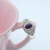 Natural Amethyst ring ethnic style solid silver