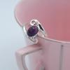 Natural Amethyst spiral volute ring in solid silver