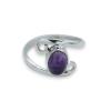 Natural Amethyst spiral volute ring in solid silver