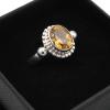 Citrine ring oval natural stone and solid silver