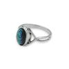 Oval abalone mother-of-pearl ring and solid silver interlacing