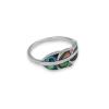 Indian feather ring in solid silver and abalone mother-of-pearl