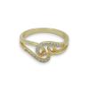 Beautiful Zirconium Oxide and Golden Silver Swirl Ring