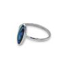 Modern oval ring in abalone mother-of-pearl and solid silver