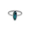 Modern oval ring in abalone mother-of-pearl and solid silver