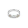 White mother-of-pearl ribbon ring/alliance in solid silver
