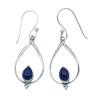 Fine dangling lapis lazuli earrings in solid silver