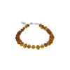 Semi-rigid amber bracelet with round beads