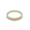 Zirconium oxide half wedding band ring, gold-plated silver