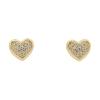 Small gilded silver and zirconium oxide heart earrings