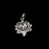Indian Lotus Flower Pendant in Sterling Silver