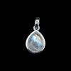 Pear moonstone rhodium-plated silver pendant