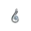 Rhodium-plated silver treble clef pendant