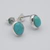 Sterling silver stud earrings with oval turquoise