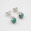 Solid silver earrings with round turquoise