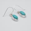 Sterling silver earrings with natural turquoise stone