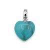 Turquoise heart pendant in rhodium-plated silver