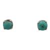 Solid silver earrings with round turquoise
