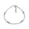 Semi-rigid bracelet solid silver white jade beads semi-precious stone