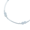 Semi-rigid bracelet solid silver white jade beads semi-precious stone