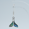 Mermaid or whale tail earring in sterling silver and abalone mother-of-pearl