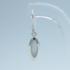 Modern dangling oval earrings in sterling silver and white mother-of-pearl