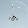 Round pendant earrings in white mother-of-pearl and sterling silver