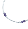 Semi-rigid bracelet Amethyst round beads and sterling silver 925