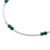 Semi-rigid bracelet Malachite green stone and sterling silver 925