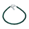 Semi-rigid bracelet with round Malachite beads