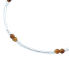 Genuine tiger eye round beads semi-rigid bracelet