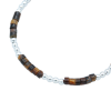 Semi-rigid bracelet Tiger's eye with 925 silver and pearl sections