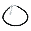 Thin bracelet with natural stone Onyx beads and 925 sterling silver