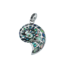 Nautilus shell pendant in abalone mother-of-pearl and sterling silver