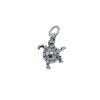 Small silver dancing sea turtle pendant