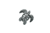 Sea turtle pendant with invisible realistic silver clasp