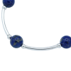 Sparkling sterling silver bracelet Lapis Lazuli round beads 8mm genuine stone