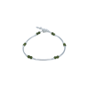 Jade semi-rigid bracelet 2 pearls
