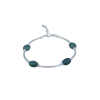 Turquoise semi-rigid bracelet with oval beads