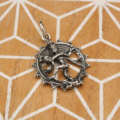Hindu Shiv Indian god pendant in solid silver