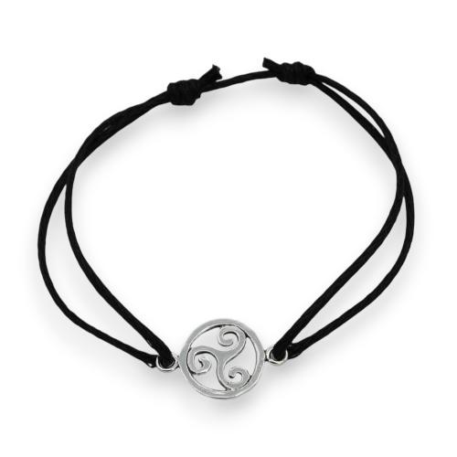 Triskel bracelet black cotton thread