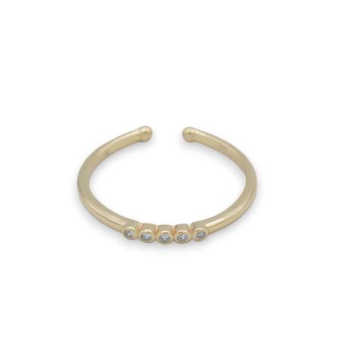 Adjustable silver-gold zirconium oxide ring