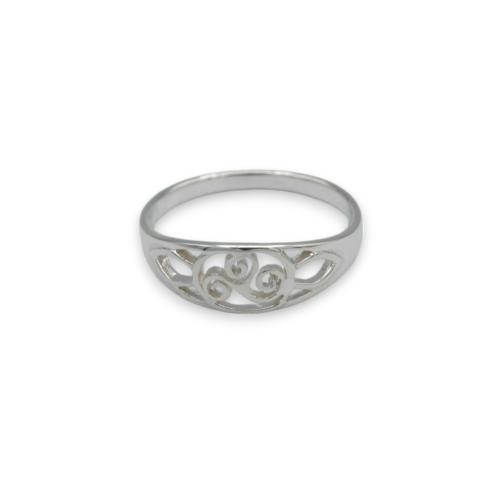 Breton triskele solid silver ring